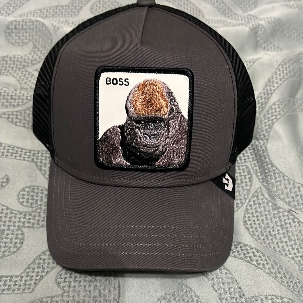 Goorin Bros Gray and Black Animal Patch Trucker Hat